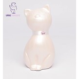 Handgemaakte Aluminium Kattenurn met Parelketting (21cm, 36% Korting!)