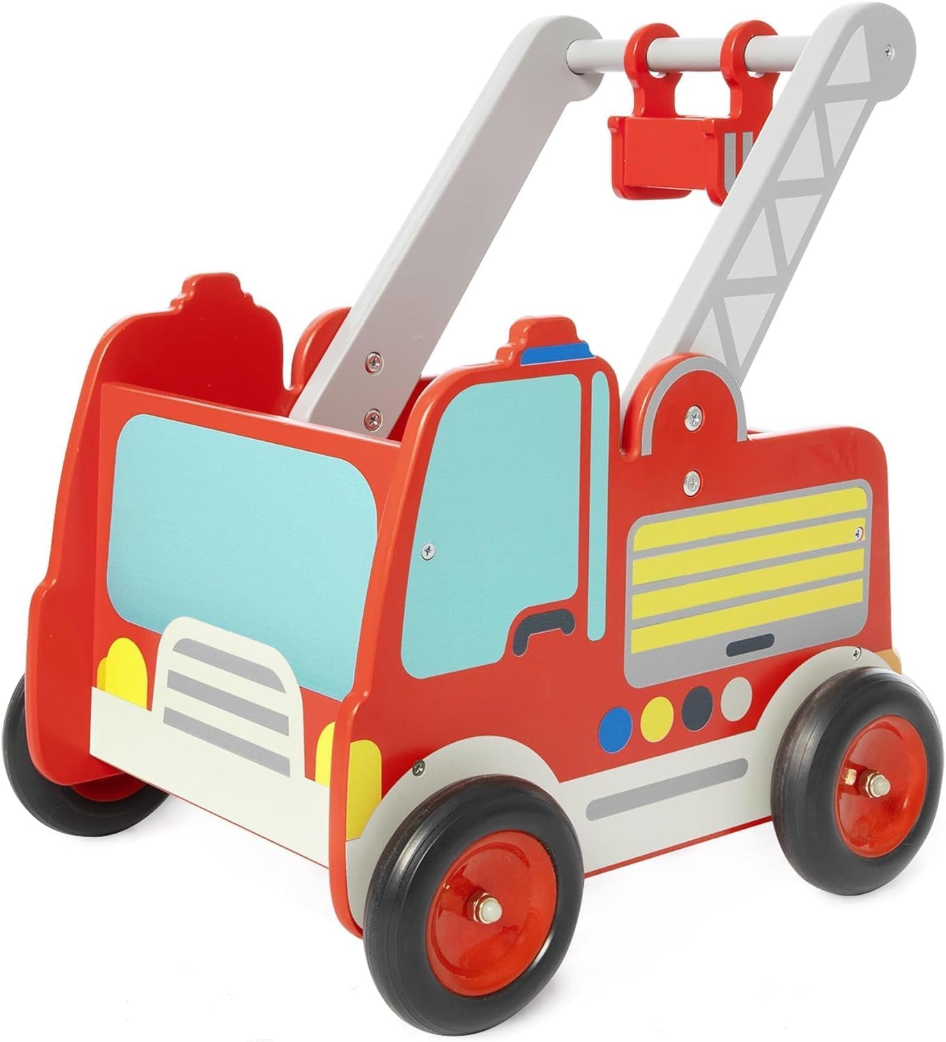 Houten Loopwagen Brandweerauto Rood 70% Korting!