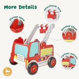 Houten Loopwagen Brandweerauto Rood | 52% Korting