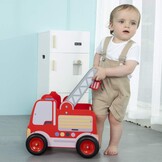 Houten Loopwagen Brandweerauto Rood 70% Korting!