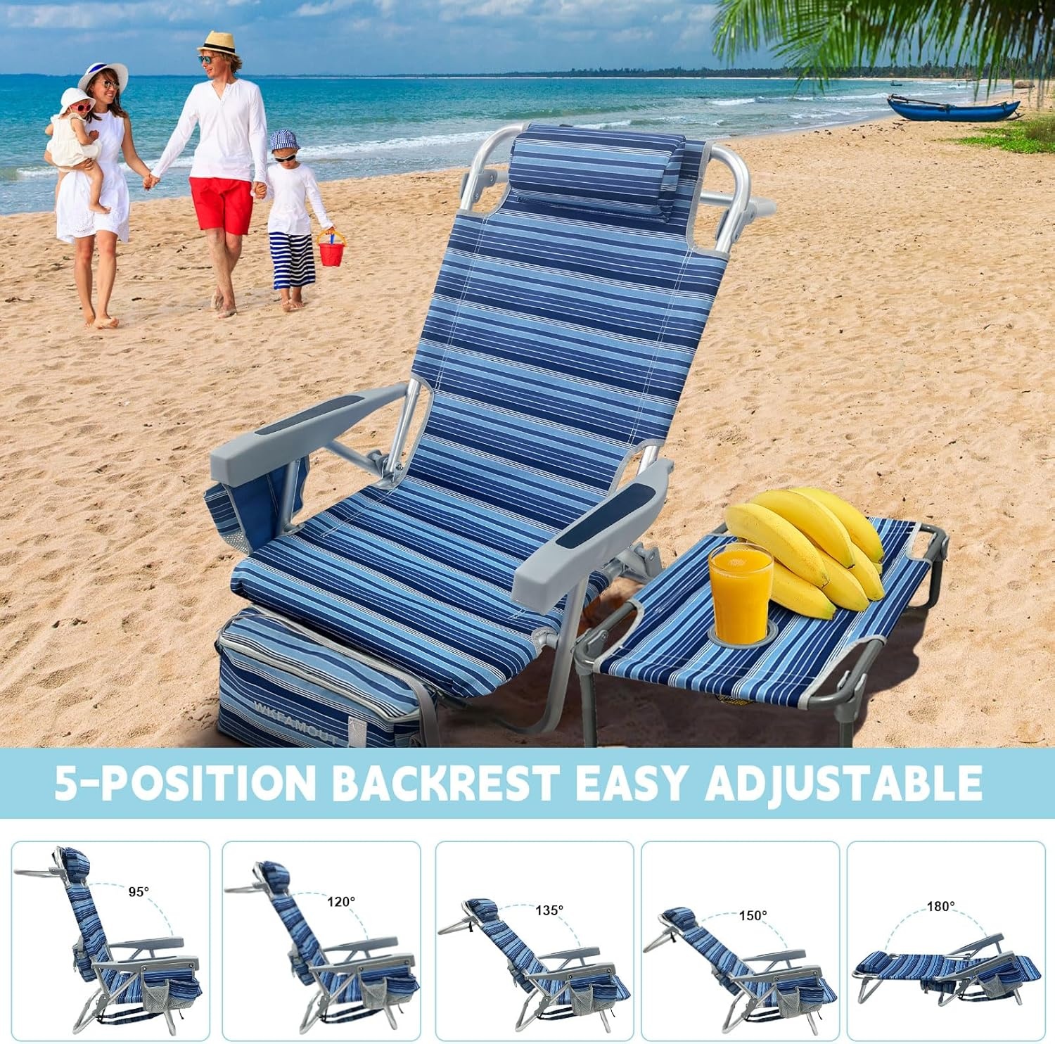 2x Strandstoel met Rugzak & Koeltas - 58% Korting!