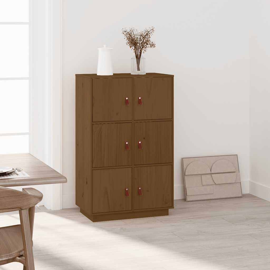 Hoge kast Grenenhout Honingbruin - 75% Korting