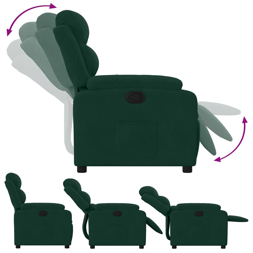 VidaXL Verstelbare Fauteuil, Fluweel Donkergroen - 61% Korting!
