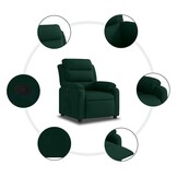 VidaXL Verstelbare Fauteuil, Fluweel Donkergroen - 61% Korting!