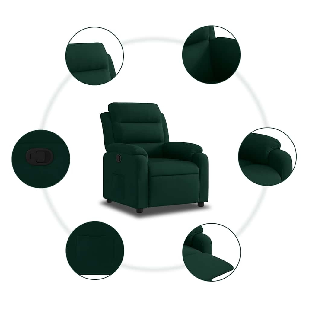 VidaXL Verstelbare Fauteuil, Fluweel Donkergroen - 61% Korting!