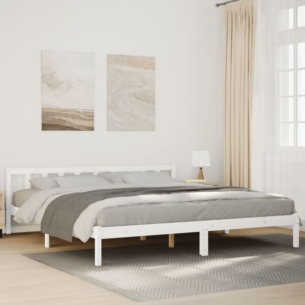 vidaXL Houten Bedframe Wit 200x220cm - Extra Lang met 72% Korting!