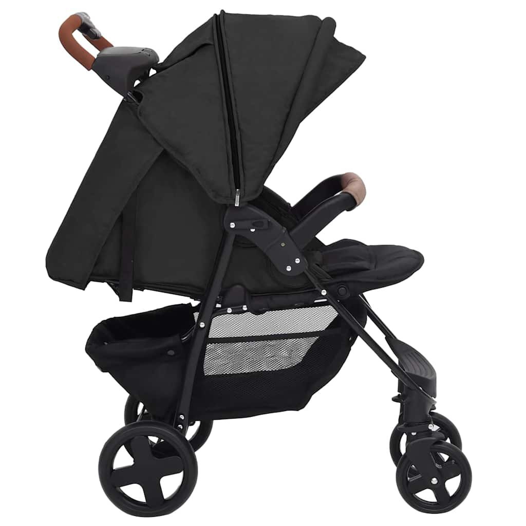 vidaXL Kinderwagen 2-in-1 Antraciet - 52% Korting
