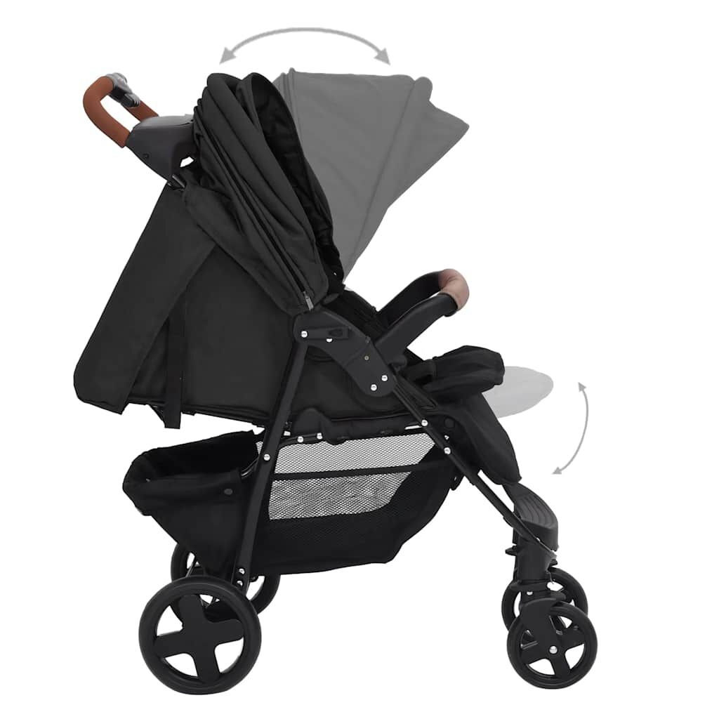 vidaXL Kinderwagen 2-in-1 Antraciet - 52% Korting