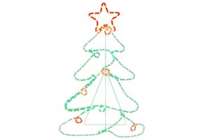vidaXL Kerstboom met 144 LED's - 88x56 cm - 60% Korting
