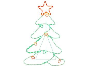 vidaXL Kerstboom met 144 LED's - 88x56 cm - 60% Korting