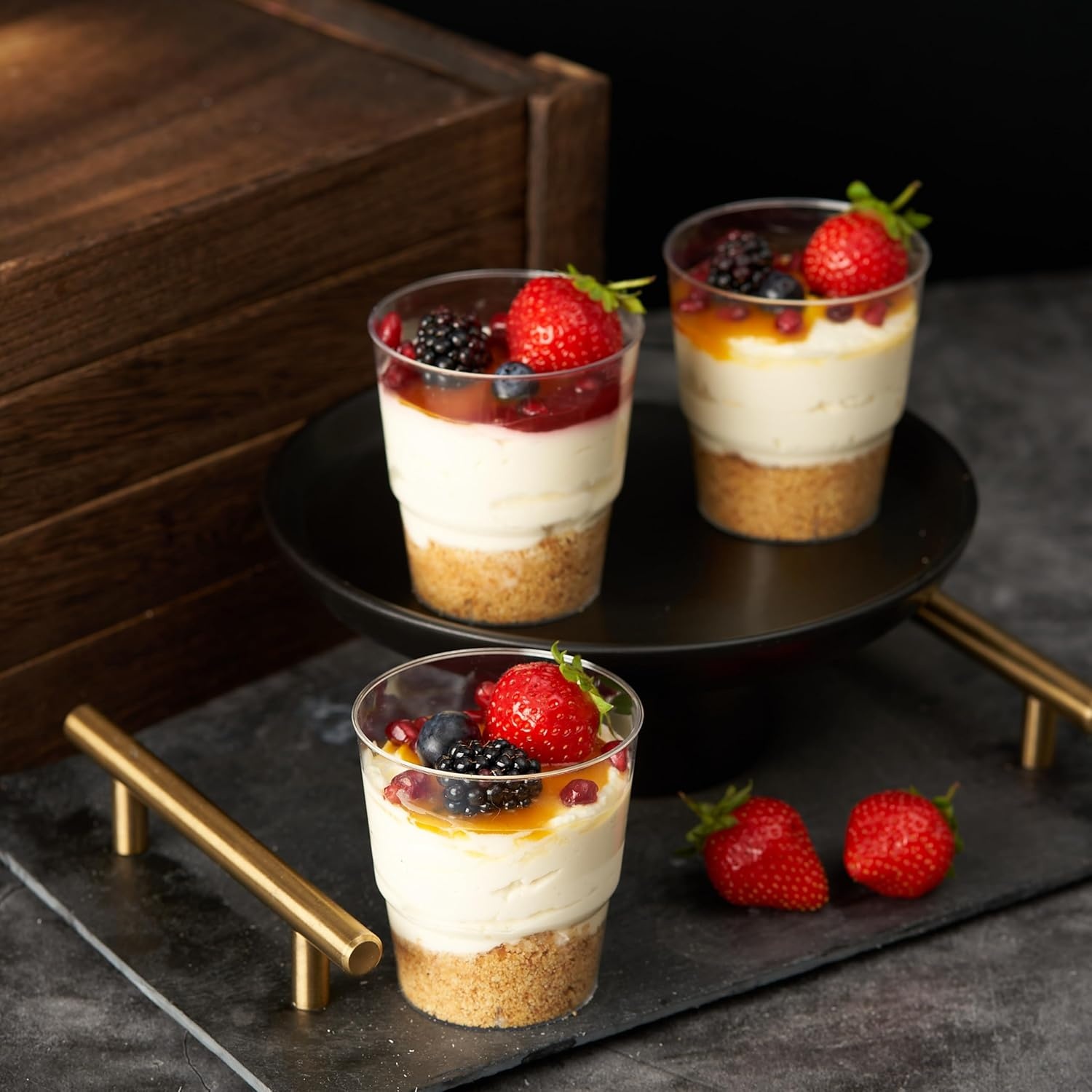 48x Dessertbekers 240ml Transparant - 50% Korting!