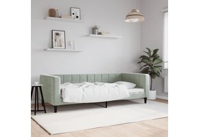 vidaXL Slaapbank Fluweel Lichtgrijs 90x200 cm - 43% Korting!