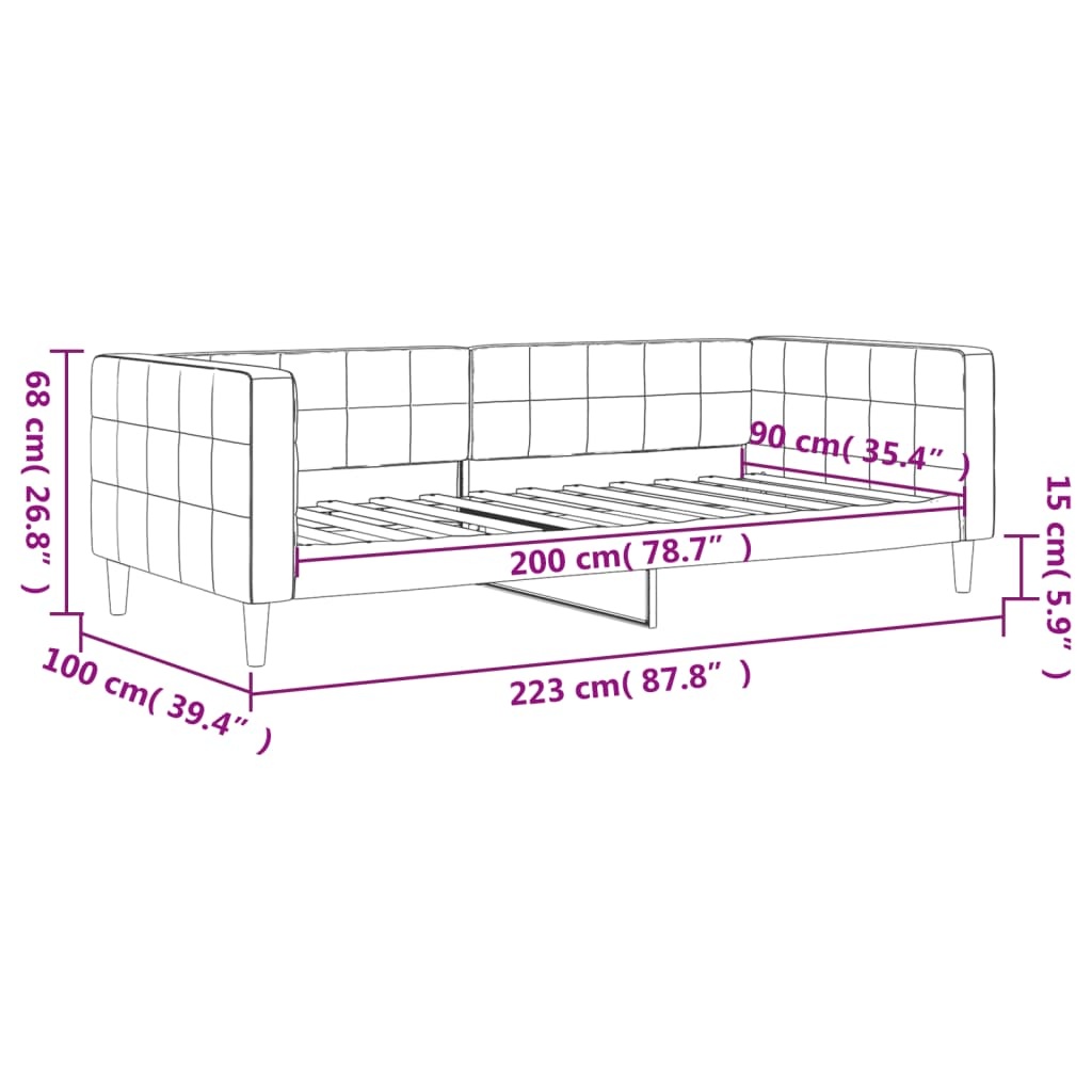 vidaXL Slaapbank Fluweel Lichtgrijs 90x200 cm | -48% Korting