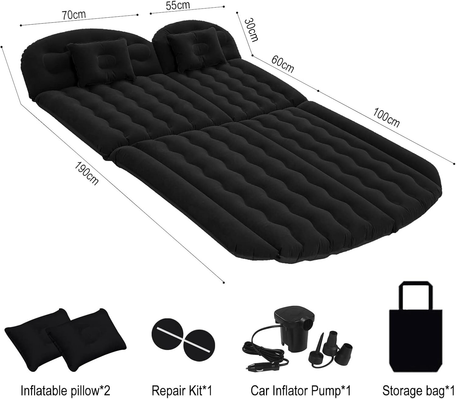 Luchtmatras SUV Achterbank - 40% Korting - Zwart