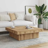 vidaXL Salontafel Artisanaal Eiken 90x90cm - 58% Korting!