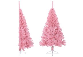 Roze Halve Kunstkerstboom 120cm - 64% Korting!