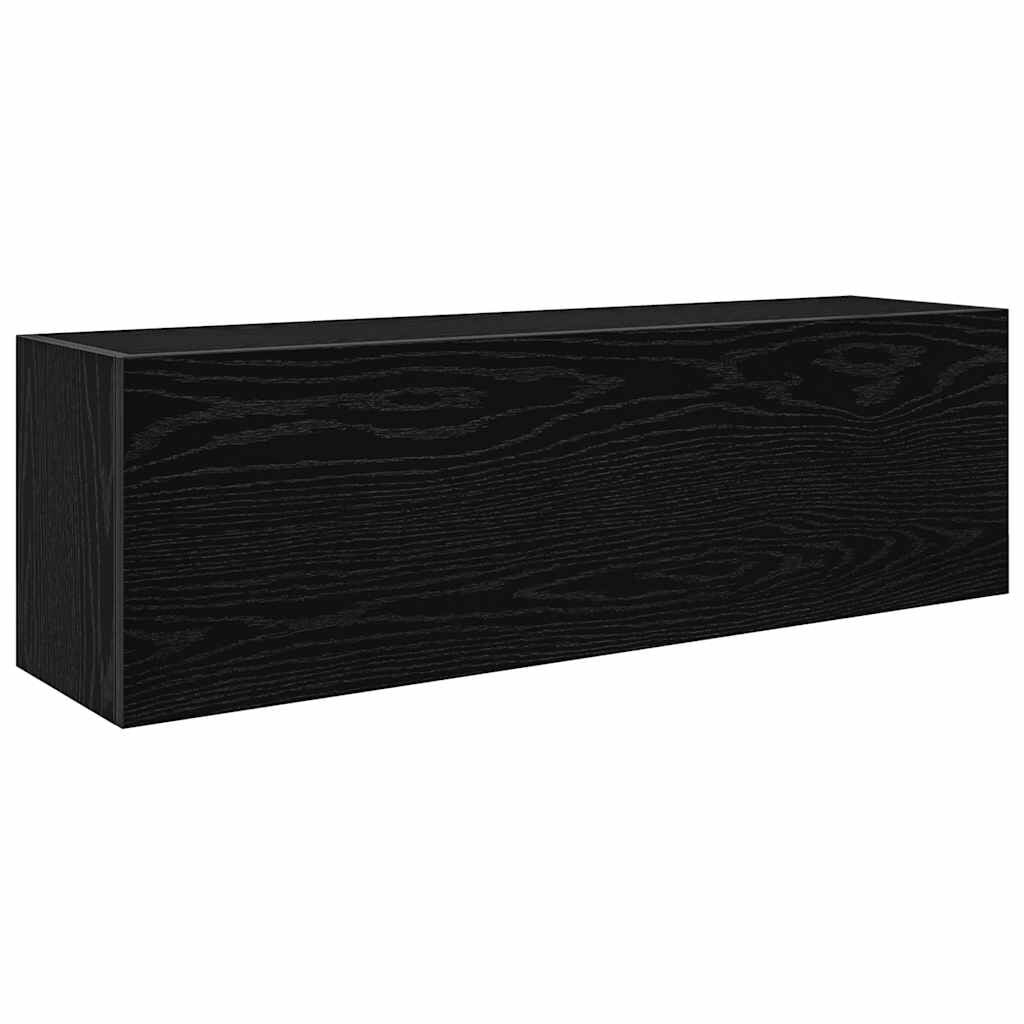 Zwarte Badkamerwandkast 100cm - Bewerk Hout