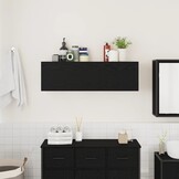 Zwarte Badkamerwandkast 100cm - Bewerk Hout