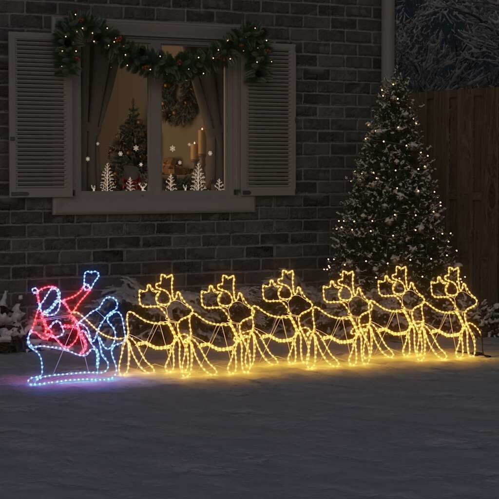 vidaXL LED Kerstdecoratie Multicolor 69x79cm PVC - 60% Korting
