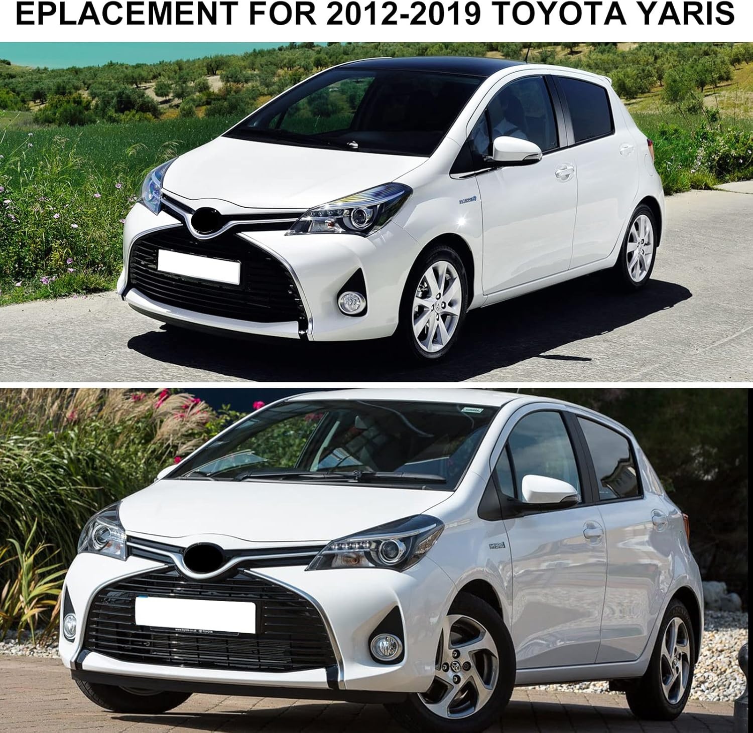 Spiegelkappen Wit ABS voor Toyota Yaris 2012-2019 (40% Korting)