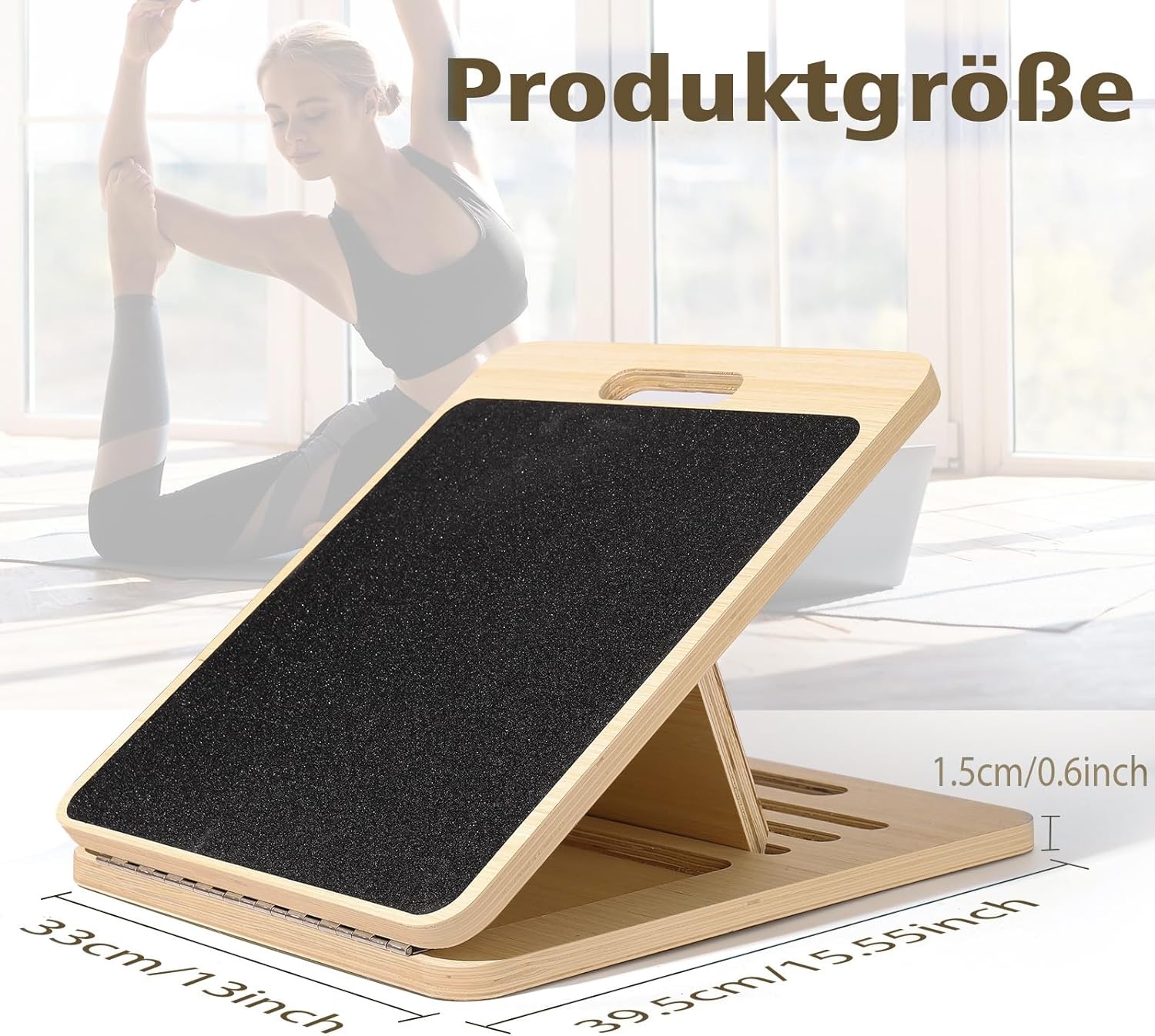 Balansbord Wiebelplank Hout Zwart 33x40 cm - 35% Korting!