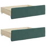 vidaXL Bedlades (2 st) - Donkergroen Fluweel & Bewerkt Hout - 75% Korting