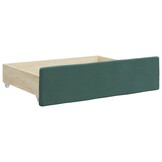 vidaXL Bedlades (2 st) - Donkergroen Fluweel & Bewerkt Hout - 75% Korting