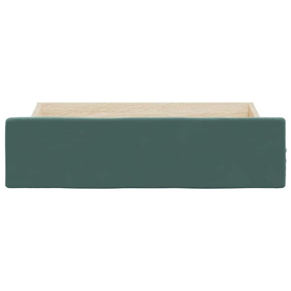 vidaXL Bedlades (2 st) - Donkergroen Fluweel & Bewerkt Hout - 75% Korting