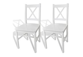 vidaXL Grenenhouten Eetkamerstoelen Wit - 58% Korting