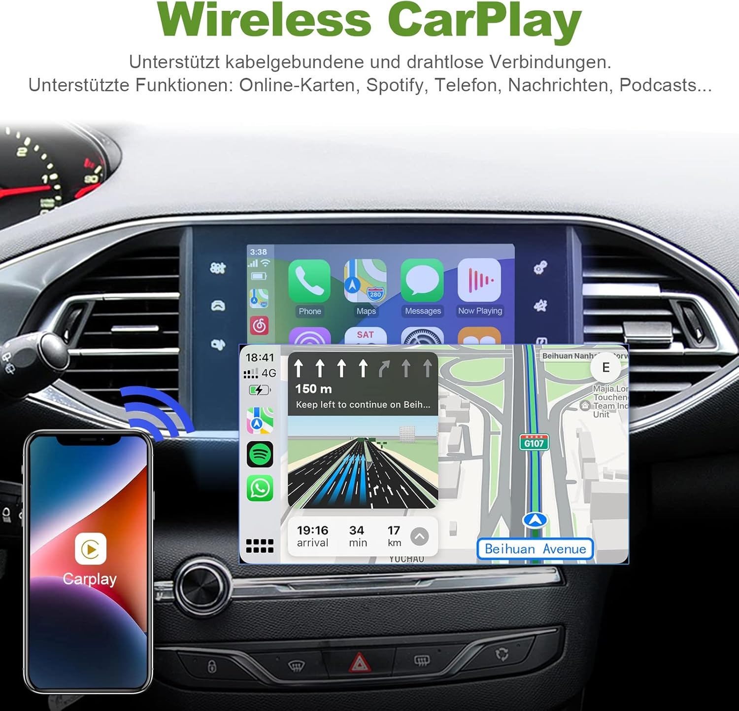 Draadloze CarPlay Kit Peugeot/Citroën Picasso (49% Korting!)