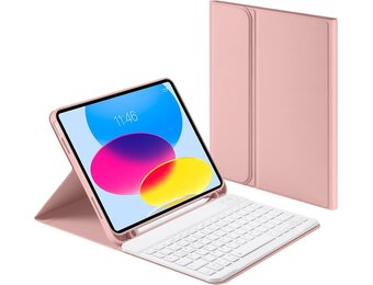iPad 10e Gen. Roze Toetsenbordhoes - 35% Korting