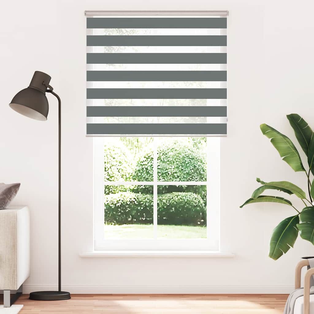 vidaXL Zebra rolgordijn Donkergrijs - 135x200 cm - 72% Korting