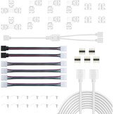 LED Strip Connector Set 37-delig 10mm RGB 5050 - Soldeervrij