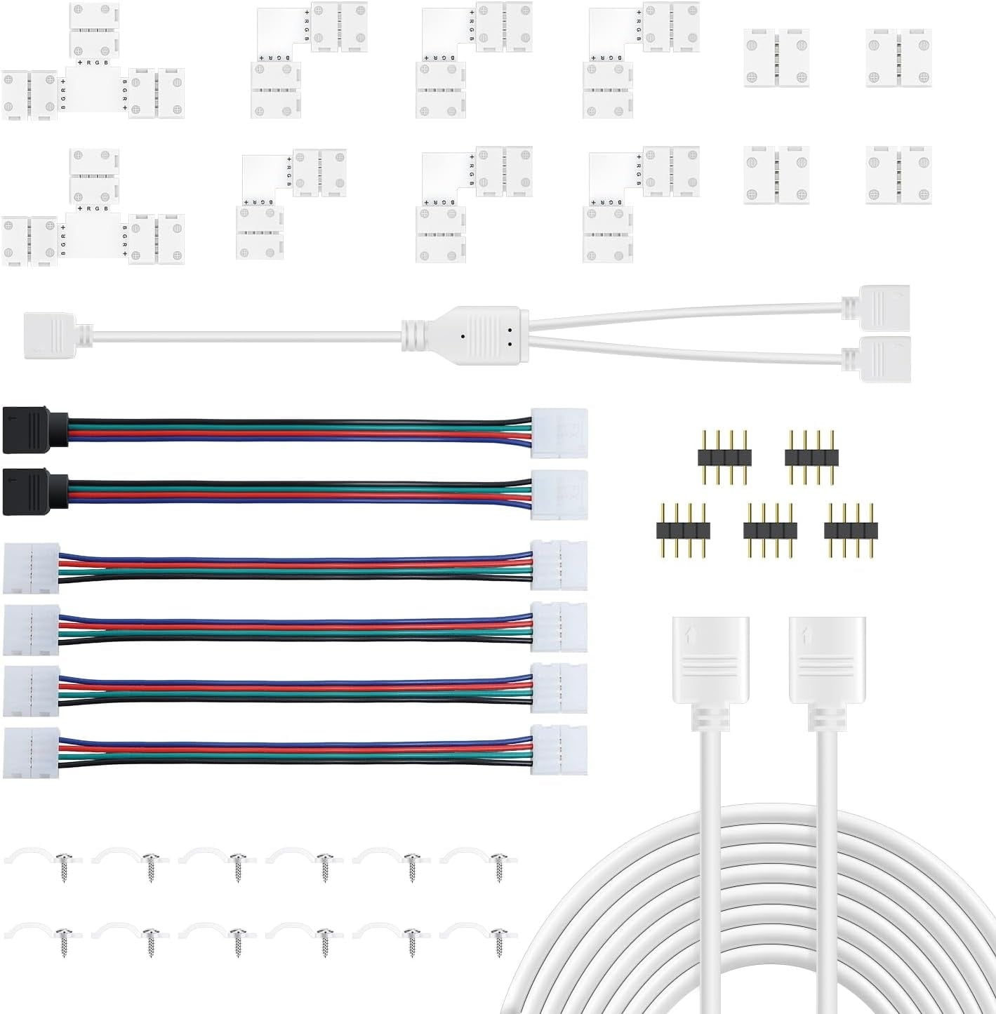 LED Strip Connector Set 37-delig 10mm RGB 5050 - Soldeervrij