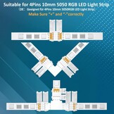 LED Strip Connector Set 37-delig 10mm RGB 5050 - Soldeervrij