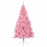 Roze Halve Kunstkerstboom 180 cm met Standaard - 63% Korting