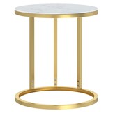 vidaXL Bijzettafel Goud/Witmarmer - 46% Korting!