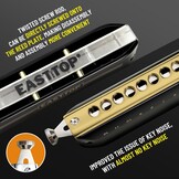 Chromatische Mondharmonica C Zwart - 52% Korting