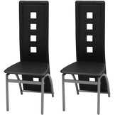 vidaXL Eetkamerstoelen Kunstleer Zwart (43% Korting!)