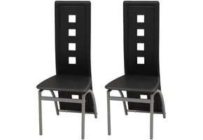 vidaXL Eetkamerstoelen Kunstleer Zwart - 2 stuks (36% korting!)