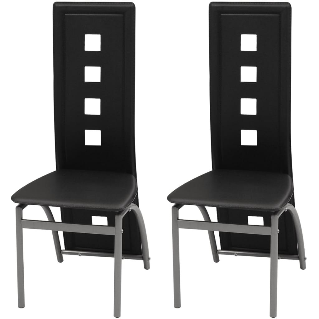 vidaXL Eetkamerstoelen Kunstleer Zwart (43% Korting!)
