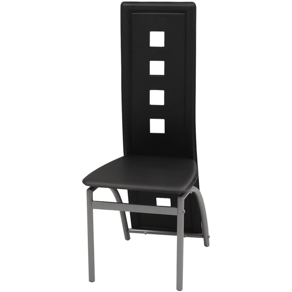 vidaXL Eetkamerstoelen Kunstleer Zwart (43% Korting!)