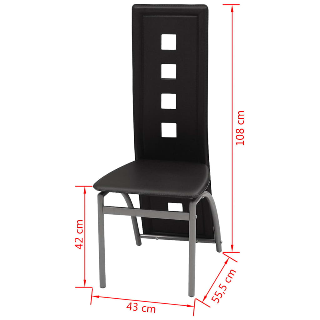 vidaXL Eetkamerstoelen Kunstleer Zwart (43% Korting!)