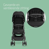 Maxi-Cosi Lara2 Kinderwagen, 0-4 jaar, 0-22 kg, Baby Wandelwagen, Lichte & Compacte Kinderwagen, 3 Ligstanden, Vlakke Ligstand, Automatisch Inklapbaar, Schouderriem, Essential Black