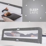 Hauck Sleep N Safe Plus XL bedhek voor peuter, 150 x 50, inklapbaar bedhek voor op reis - grijs