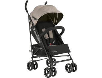 Kikkaboo kinderwagen, stalen frame, mand, afneembare voorwielen, kleuren: bruin