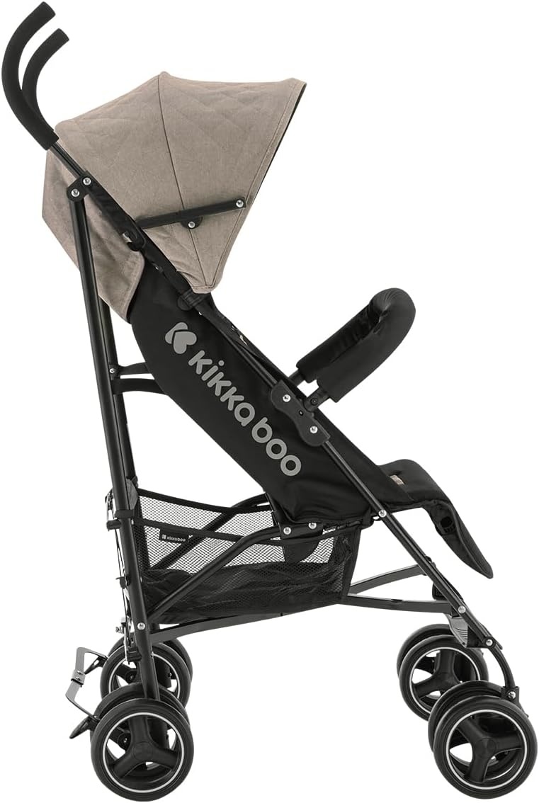 Kikkaboo kinderwagen, stalen frame, mand, afneembare voorwielen, kleuren: bruin