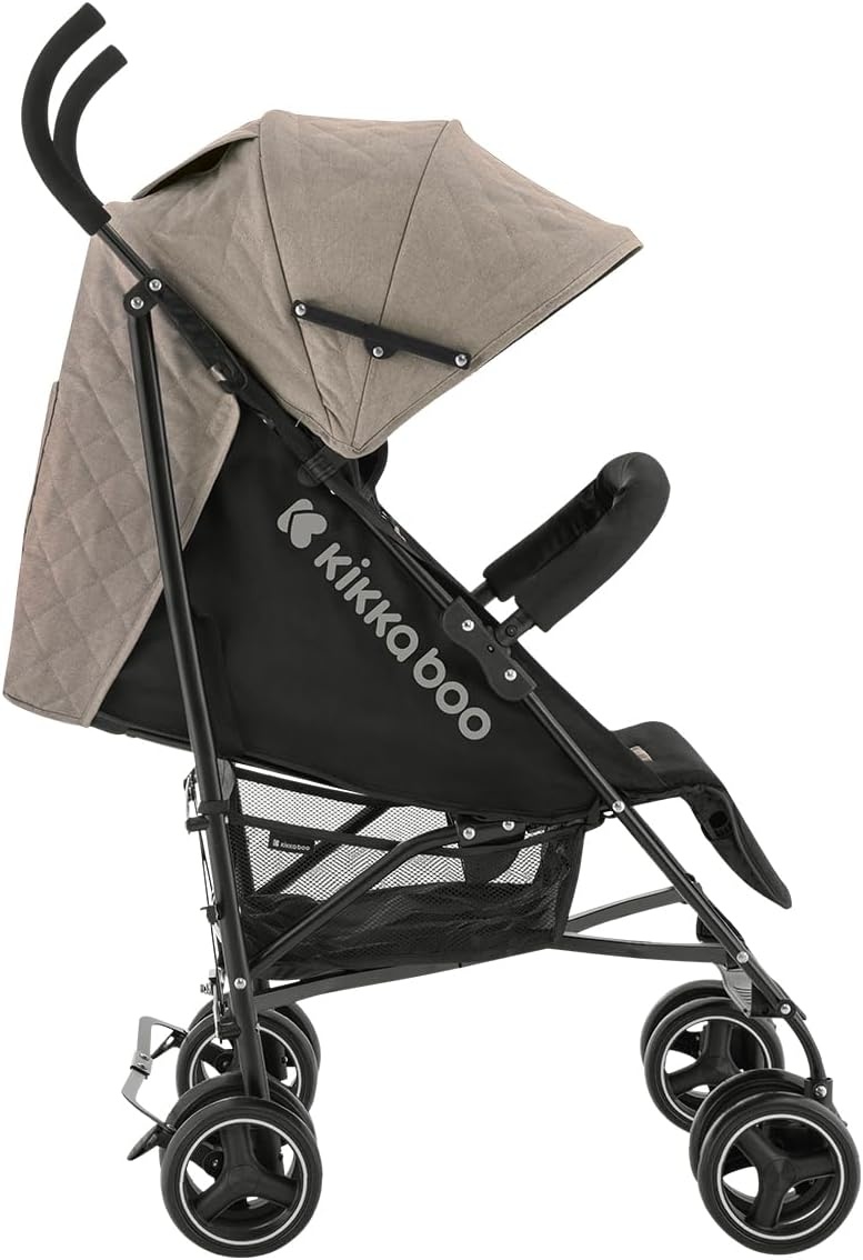 Kikkaboo kinderwagen, stalen frame, mand, afneembare voorwielen, kleuren: bruin