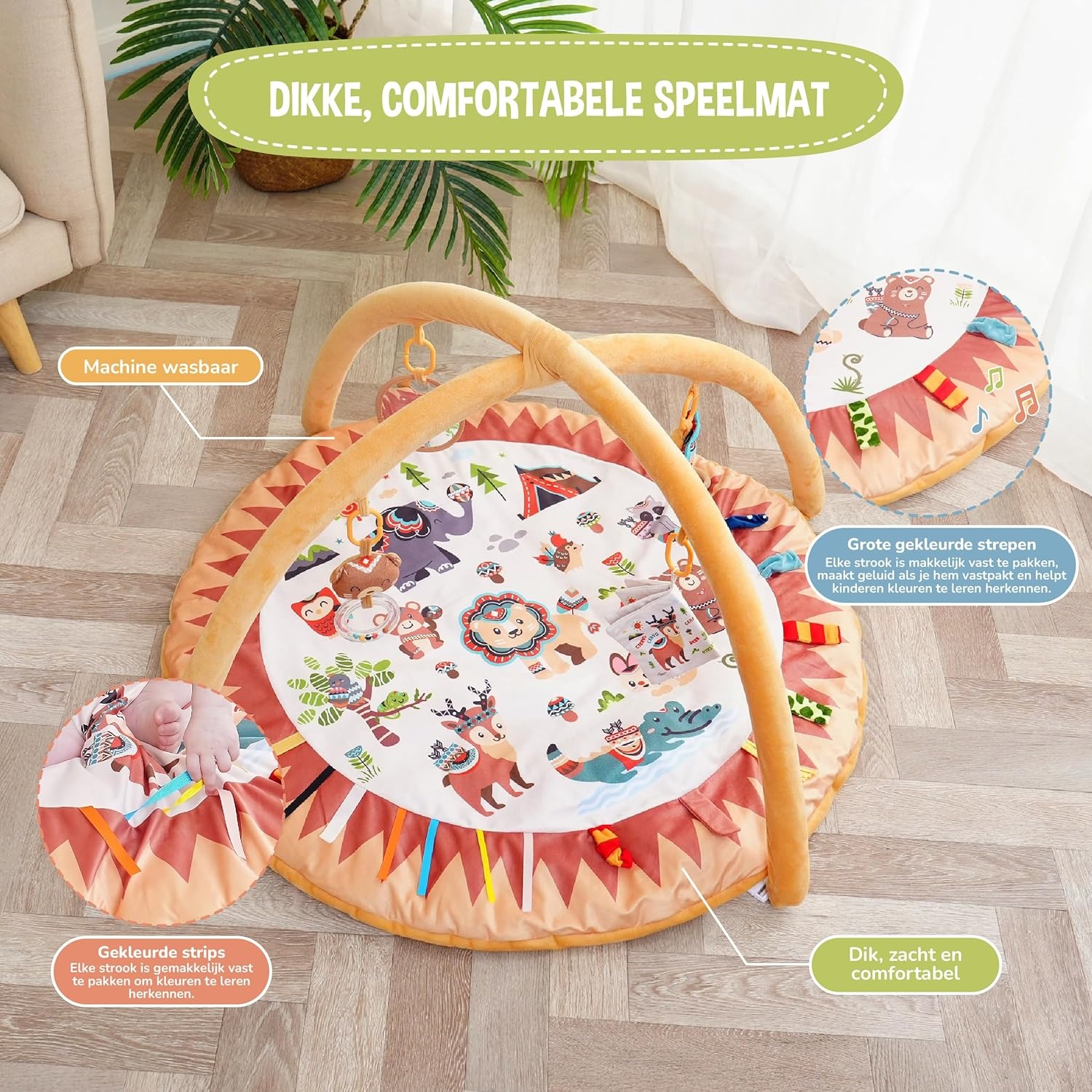 Speelkleed Baby 0-12M | Montessori Speelmat met Boog | 34% Korting