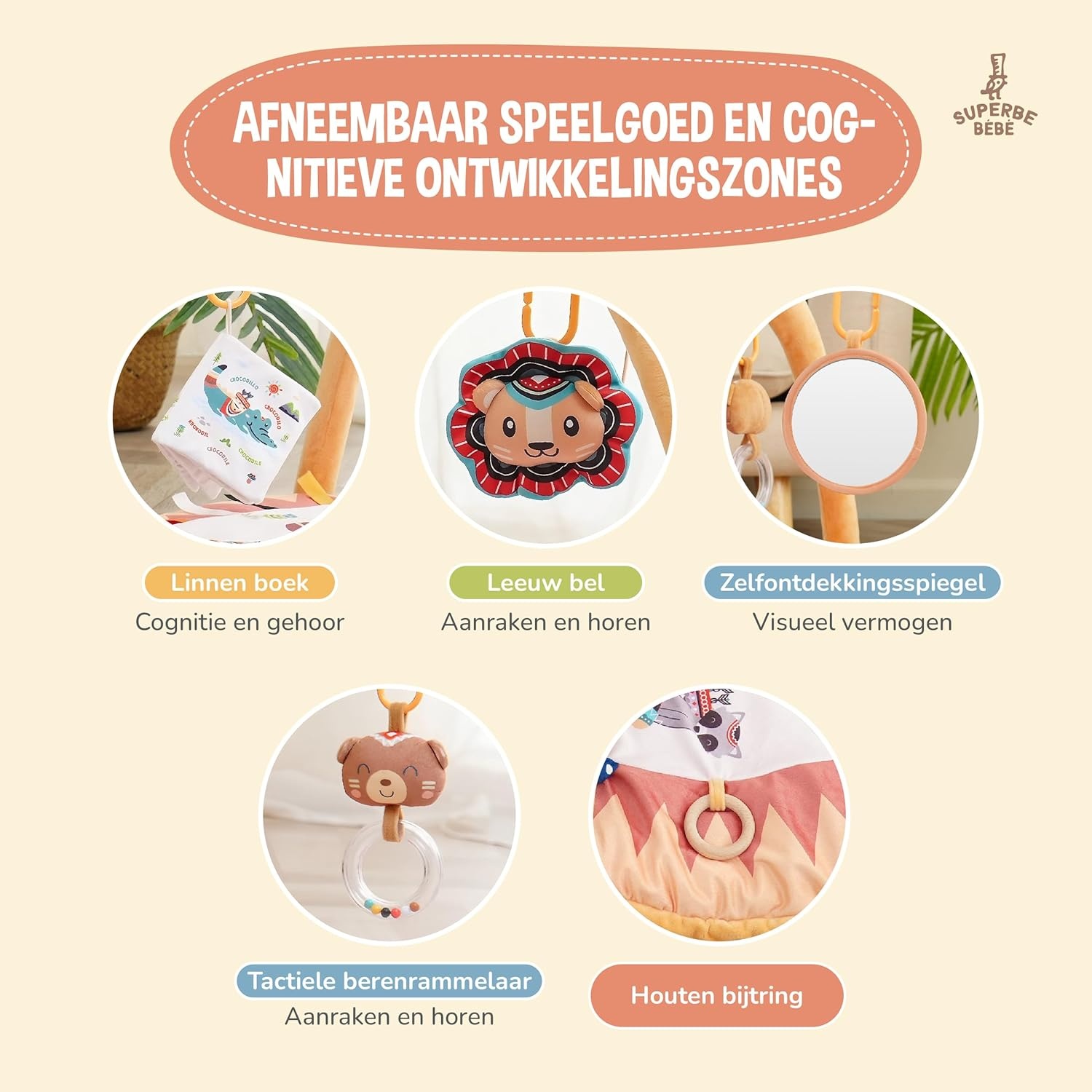 Speelkleed Baby 0-12M | Montessori Speelmat met Boog | 34% Korting